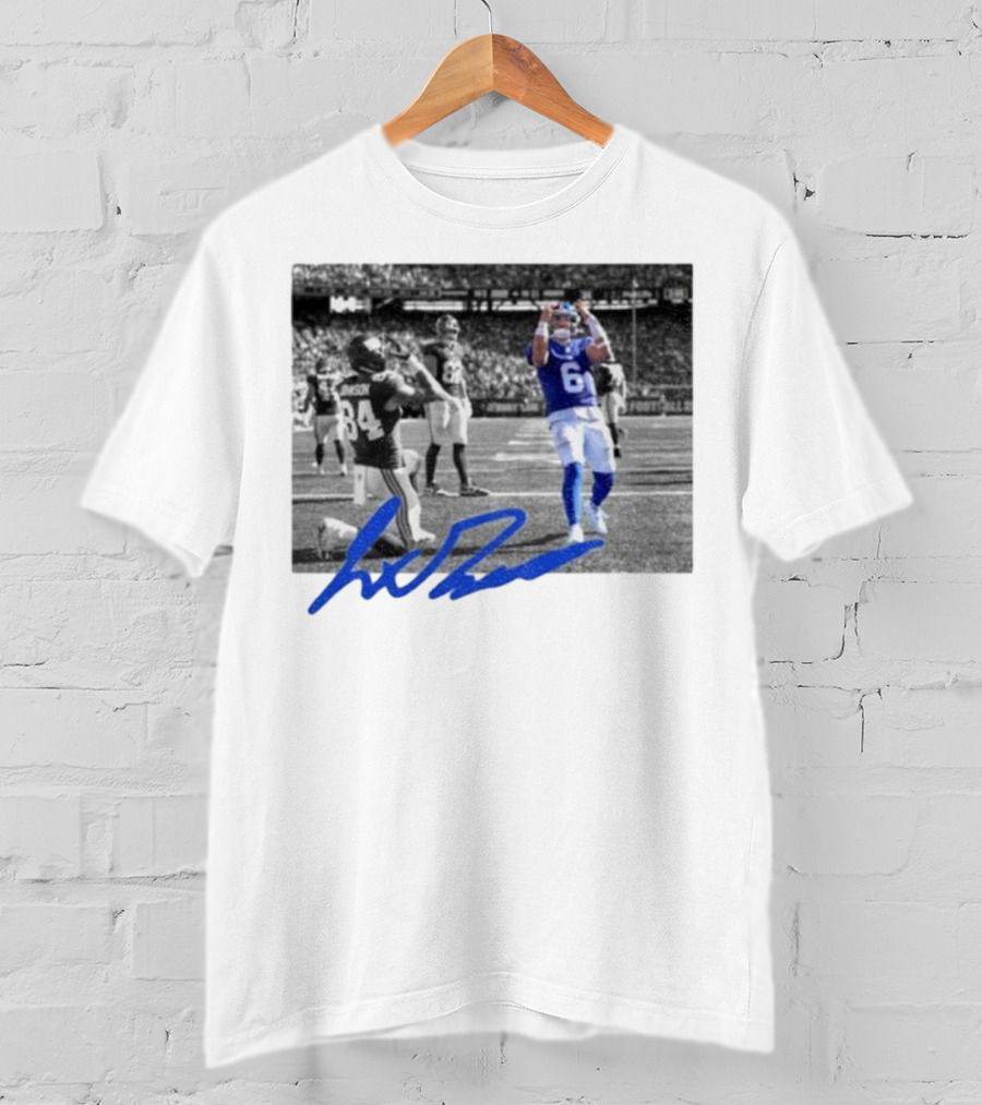 Jaxson Dart Touchdown Celebration New York Football Fan 84 Signature T-Shirt