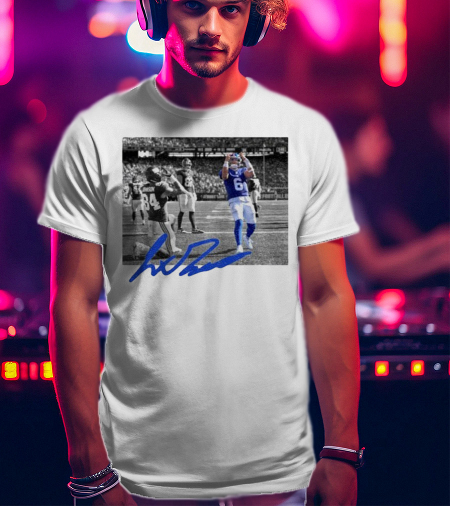 Jaxson Dart Touchdown Celebration New York Football Fan 84 Signature T-Shirt