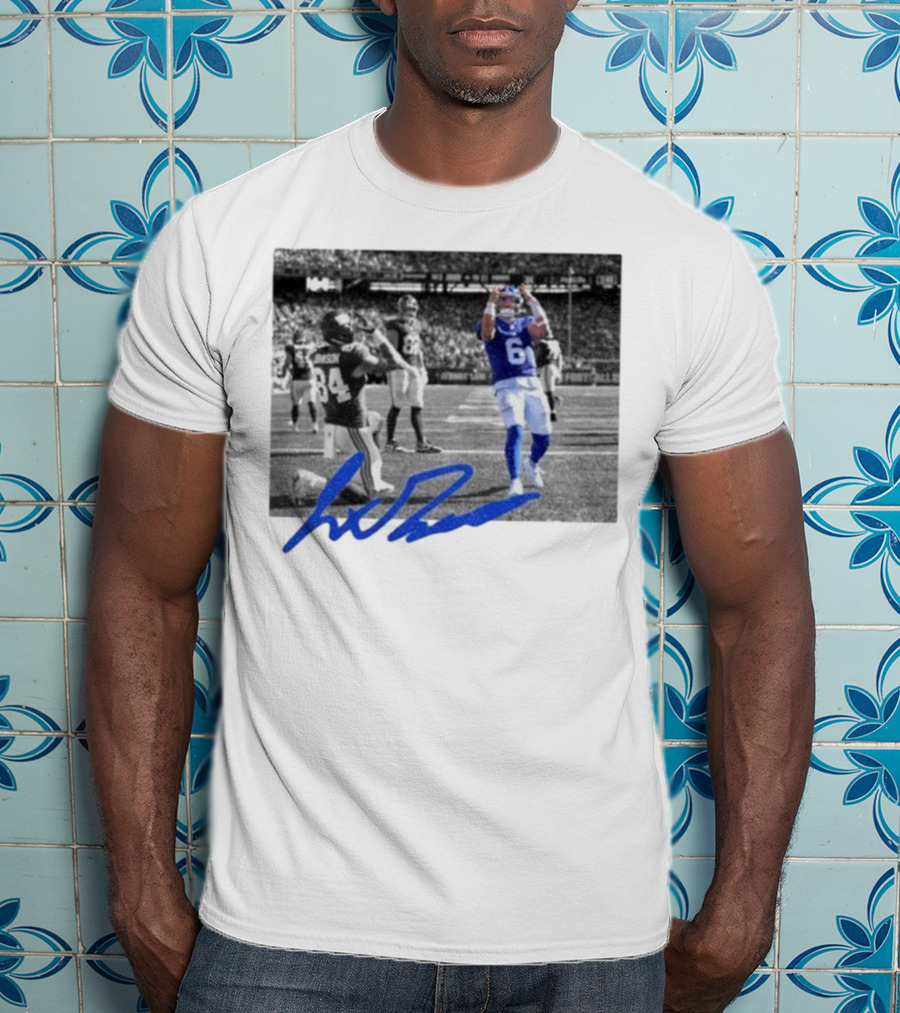 Jaxson Dart Touchdown Celebration New York Football Fan 84 Signature T-Shirt