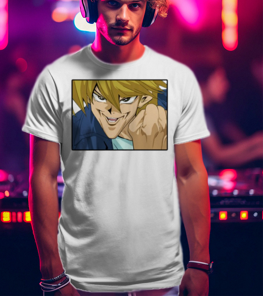 Joey Wheeler Anime Character Fist Pump Enthusiastic Expression T-Shirt