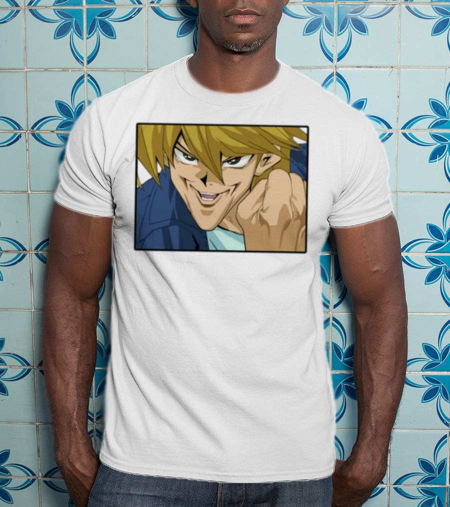 Joey Wheeler Anime Character Fist Pump Enthusiastic Expression T-Shirt
