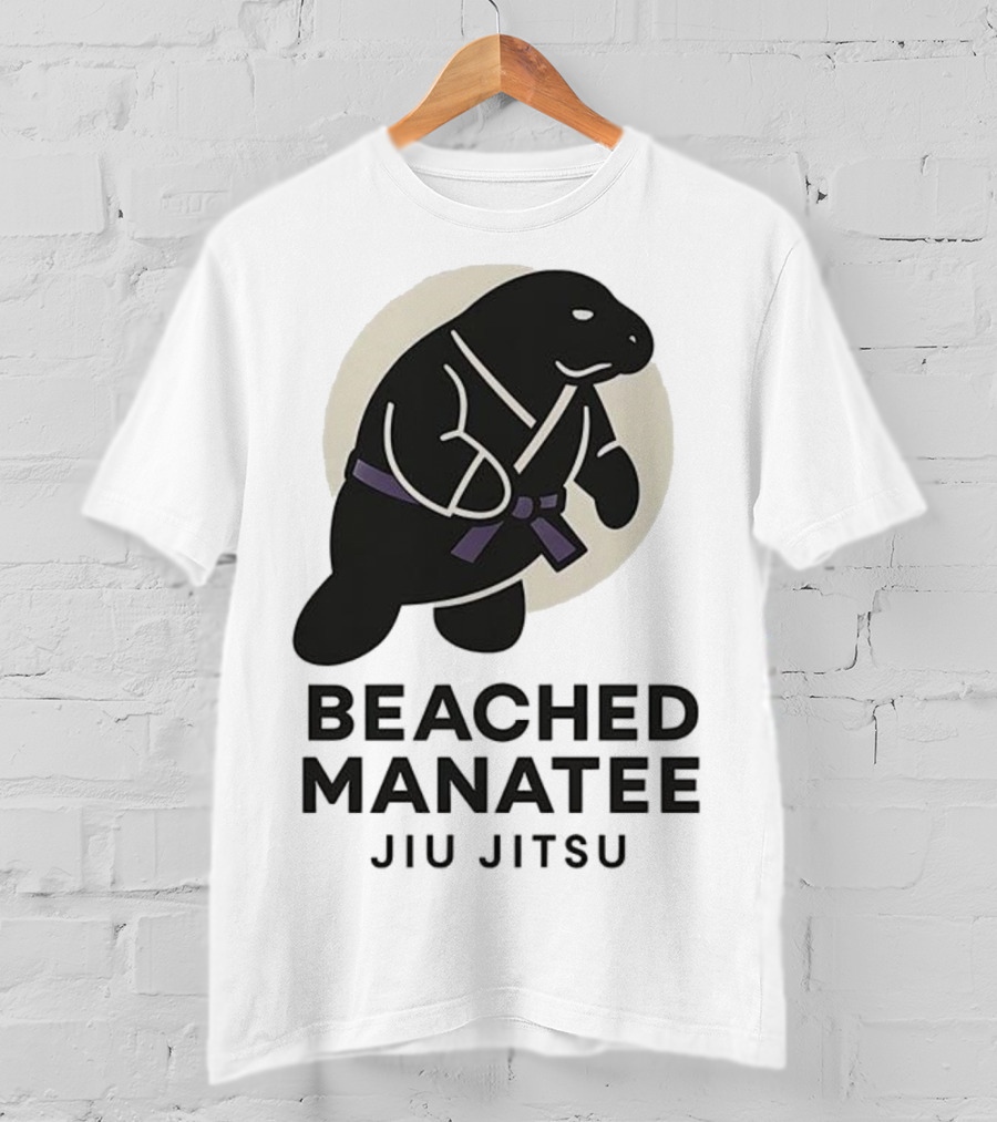 Beached Manatee Jiu Jitsu Black Belt Martial Arts Humor T-Shirt