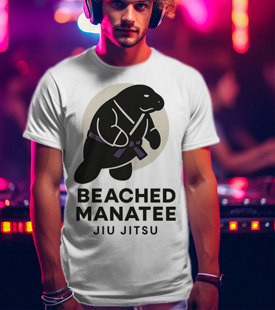 Beached Manatee Jiu Jitsu Black Belt Martial Arts Humor T-Shirt