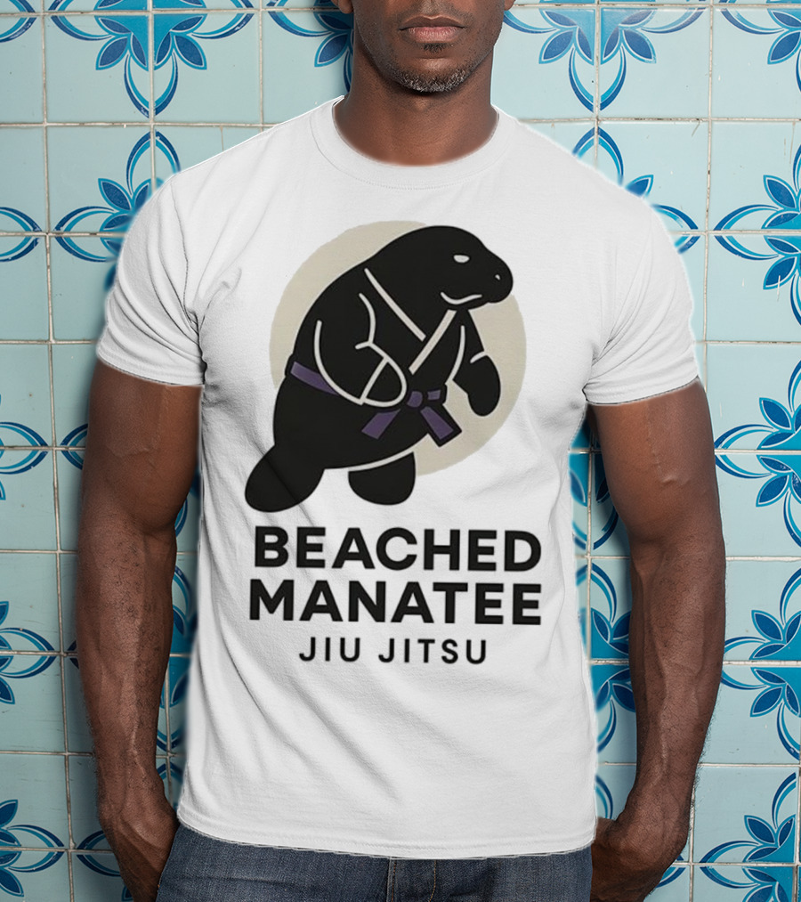 Beached Manatee Jiu Jitsu Black Belt Martial Arts Humor T-Shirt