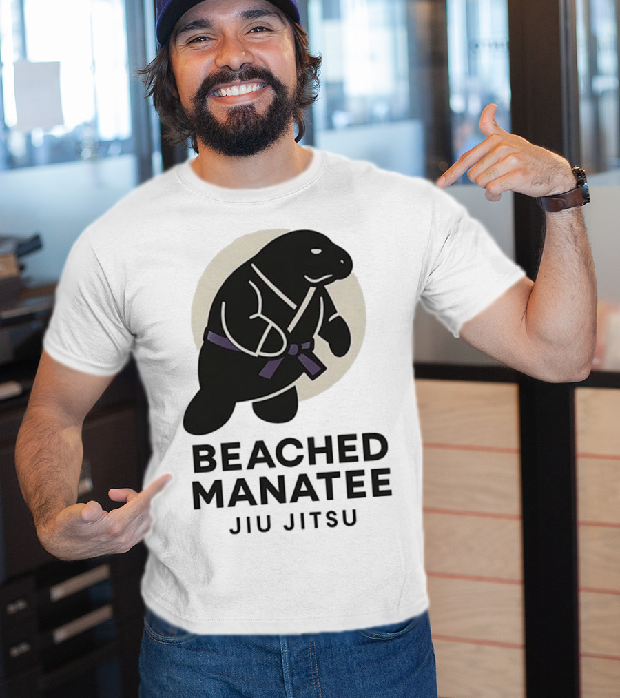 Beached Manatee Jiu Jitsu Black Belt Martial Arts Humor T-Shirt