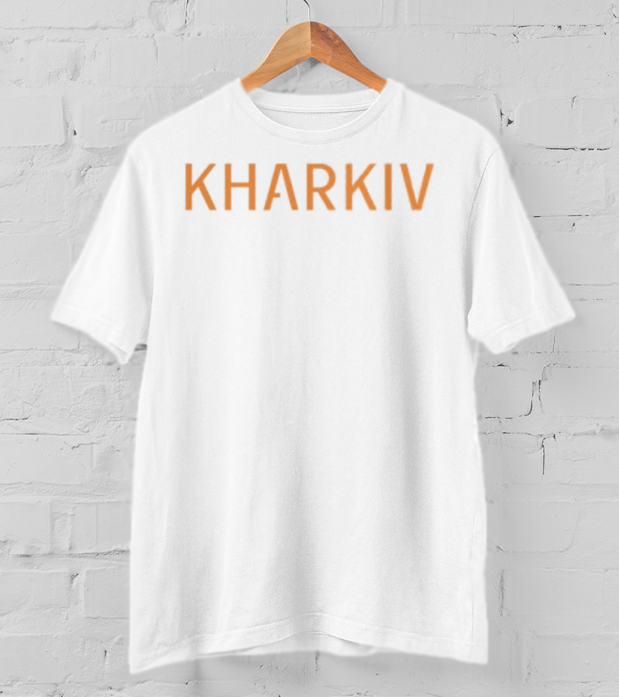 Kharkiv Bold Orange Text Style Graphic Apparel Ukraine Theme T-Shirt