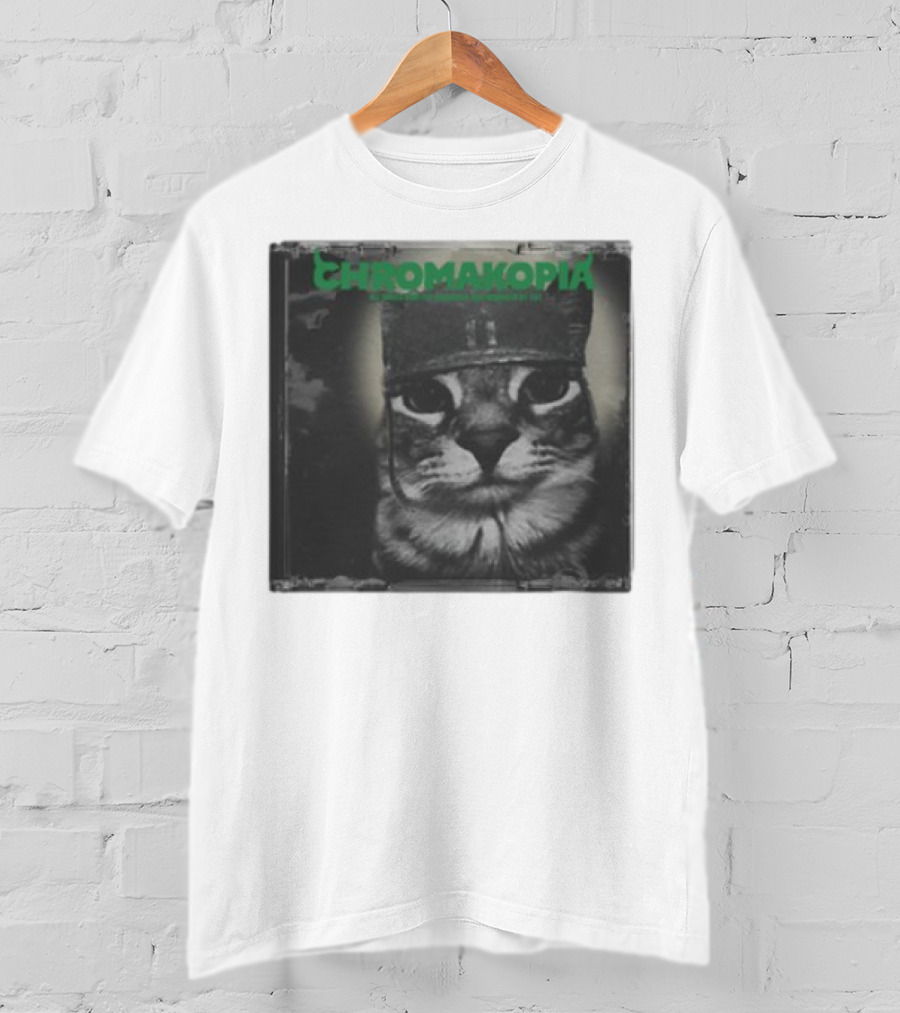 Chromakopia Cat In Military Cap Monochrome T-Shirt
