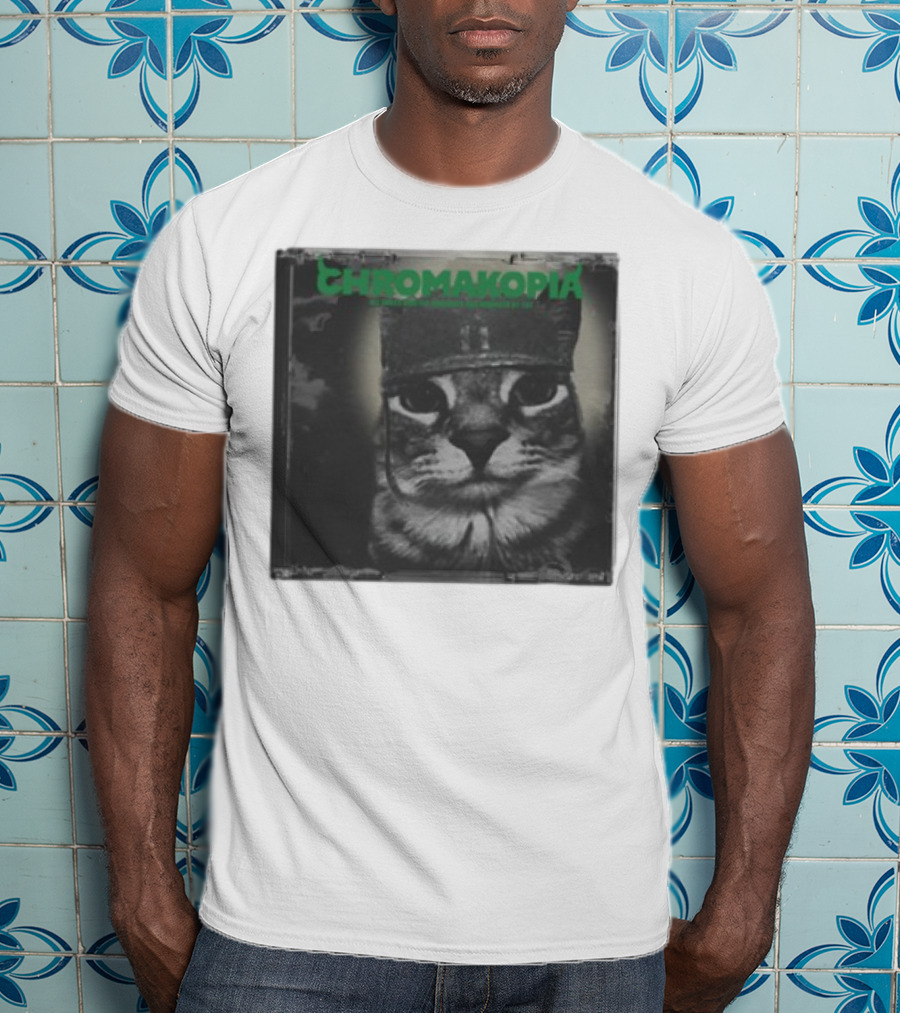 Chromakopia Cat In Military Cap Monochrome T-Shirt
