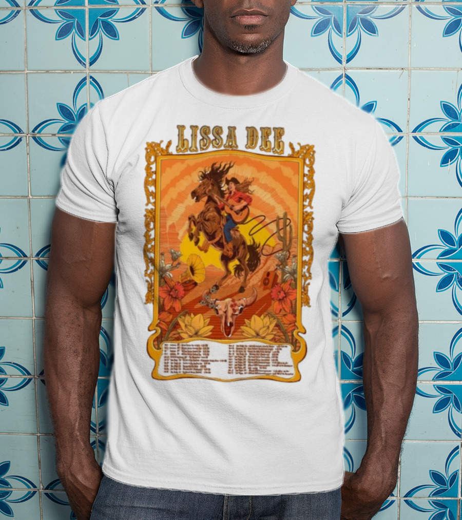 Lissa Dee Horseback Rider Guitar Sunset October November December Tour 2025 T-Shirt