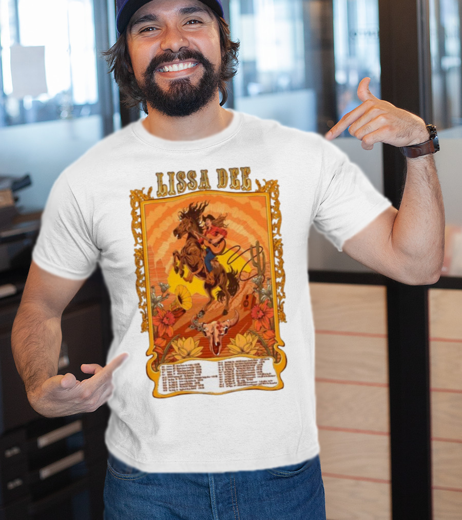 Lissa Dee Horseback Rider Guitar Sunset October November December Tour 2025 T-Shirt