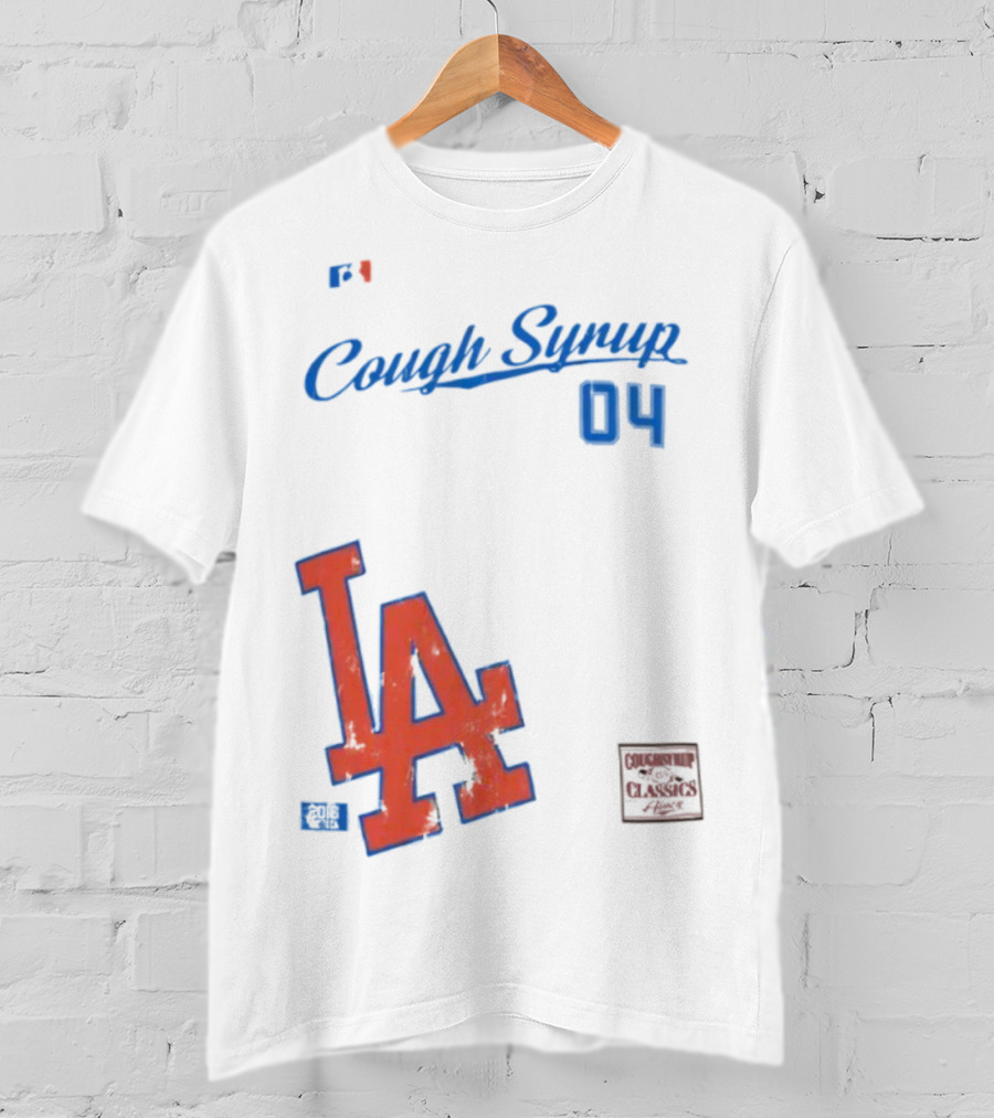 Cough Syrup 04 Los Angeles Dodgers LA Logo Baseball T-Shirt