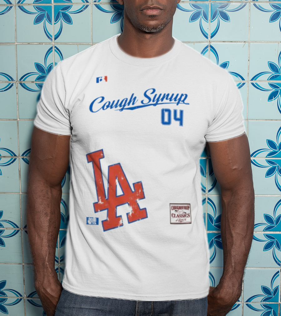 Cough Syrup 04 Los Angeles Dodgers LA Logo Baseball T-Shirt