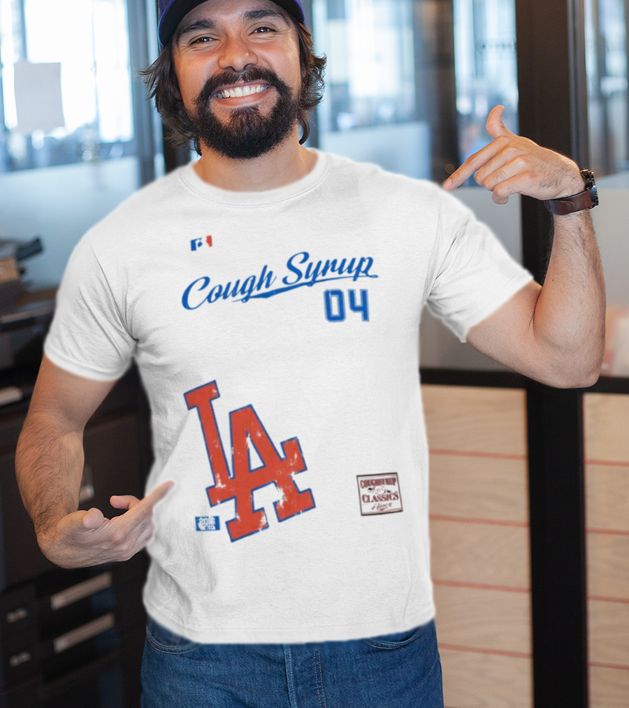 Cough Syrup 04 Los Angeles Dodgers LA Logo Baseball T-Shirt