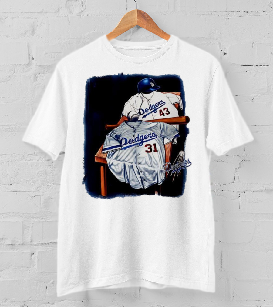 Los Angeles Dodgers 31 And 43 Baseball Jersey Vintage Collection T-Shirt