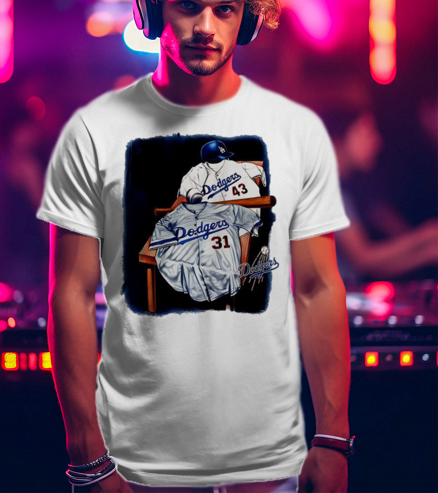 Los Angeles Dodgers 31 And 43 Baseball Jersey Vintage Collection T-Shirt