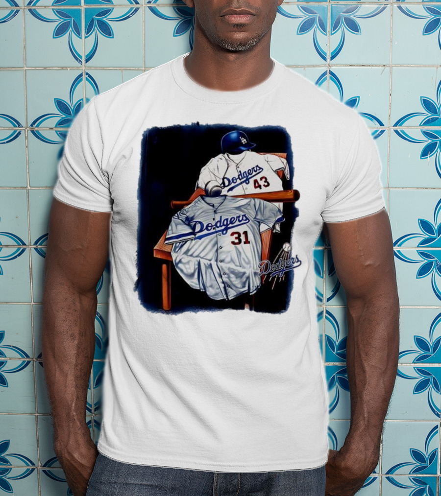 Los Angeles Dodgers 31 And 43 Baseball Jersey Vintage Collection T-Shirt