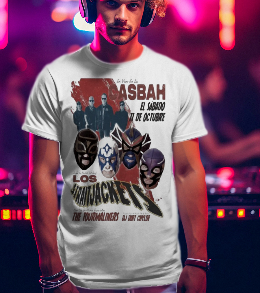 Los Straitjackets Y The Tourmaliners En Vivo El Sábado 11 De Octubre En Casbah San Diego T-Shirt