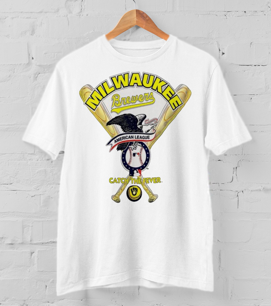 Milwaukee Brewers Catch The Fever American League Baseball Eagle Bat T-Shirt
