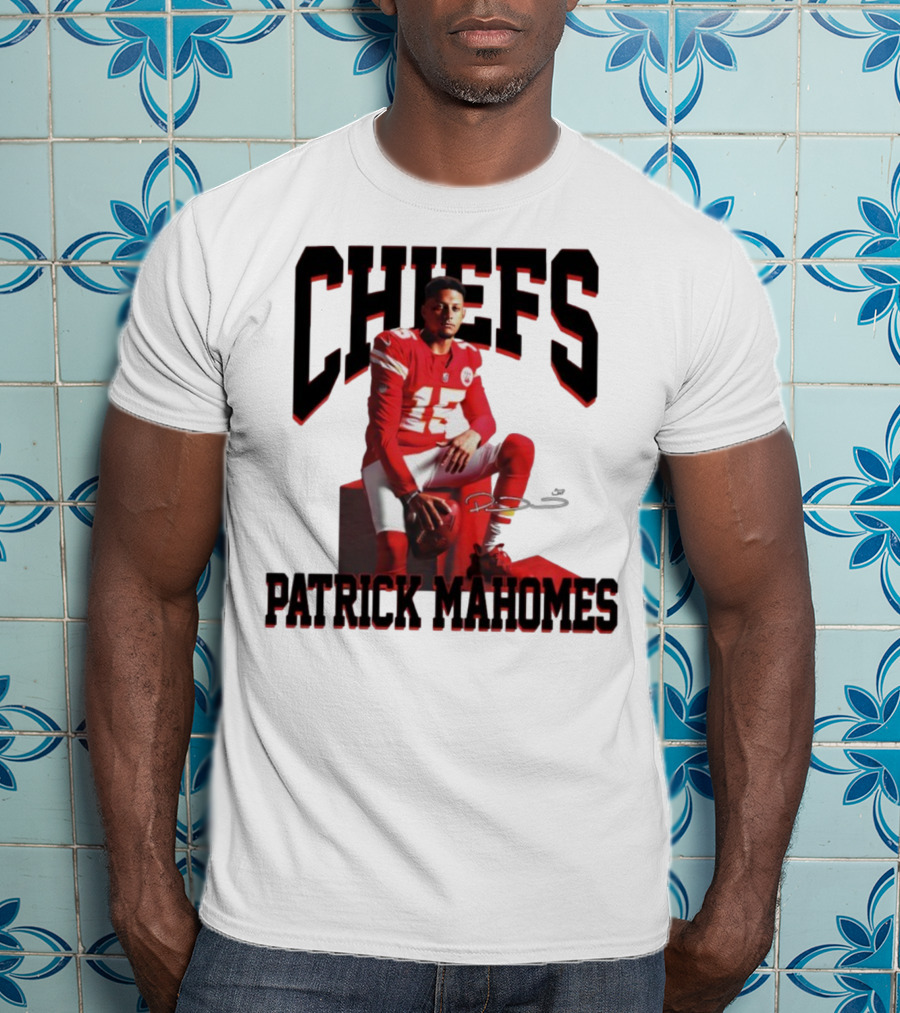 Patrick Mahomes Chiefs Signature Football Number 15 Kansas City T-Shirt