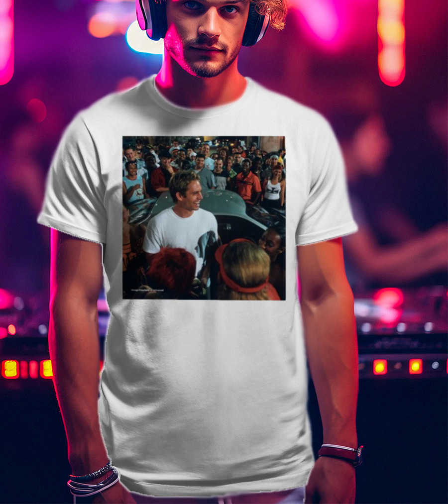 Paul Walker 51st Birthday Celebration Fast And Furious Scene T-Shirt