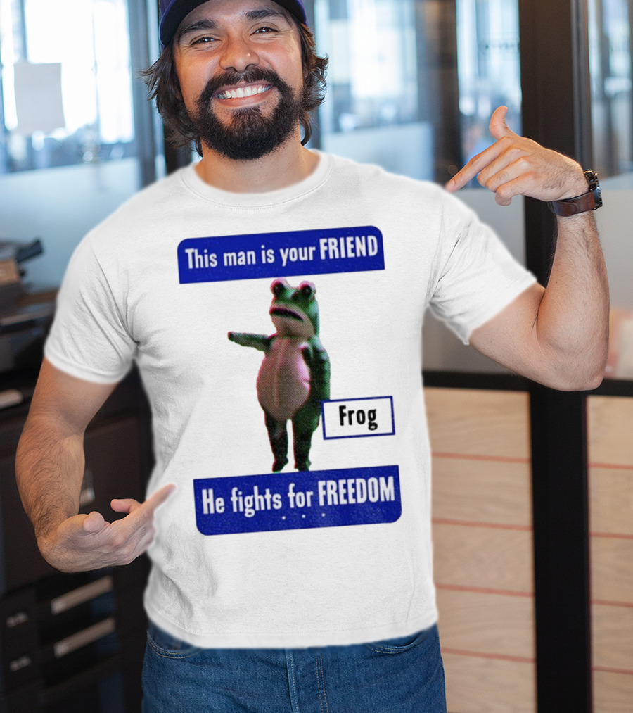 Portland Frog This Man Is Your Friend He Fights For Freedom Anti-ICE T-Shirt
