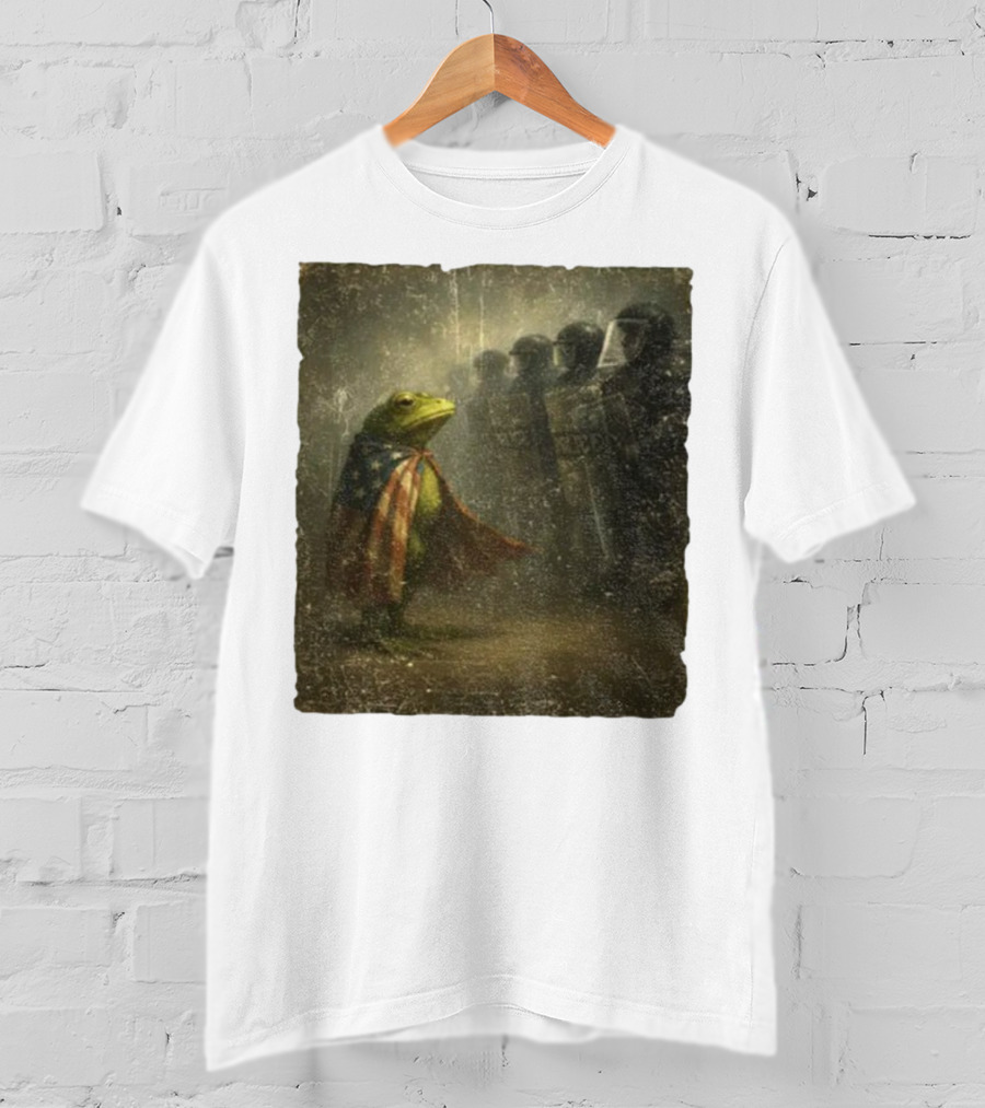 Portland Frog American Flag Protest Against Riot Police Equality T-Shirt