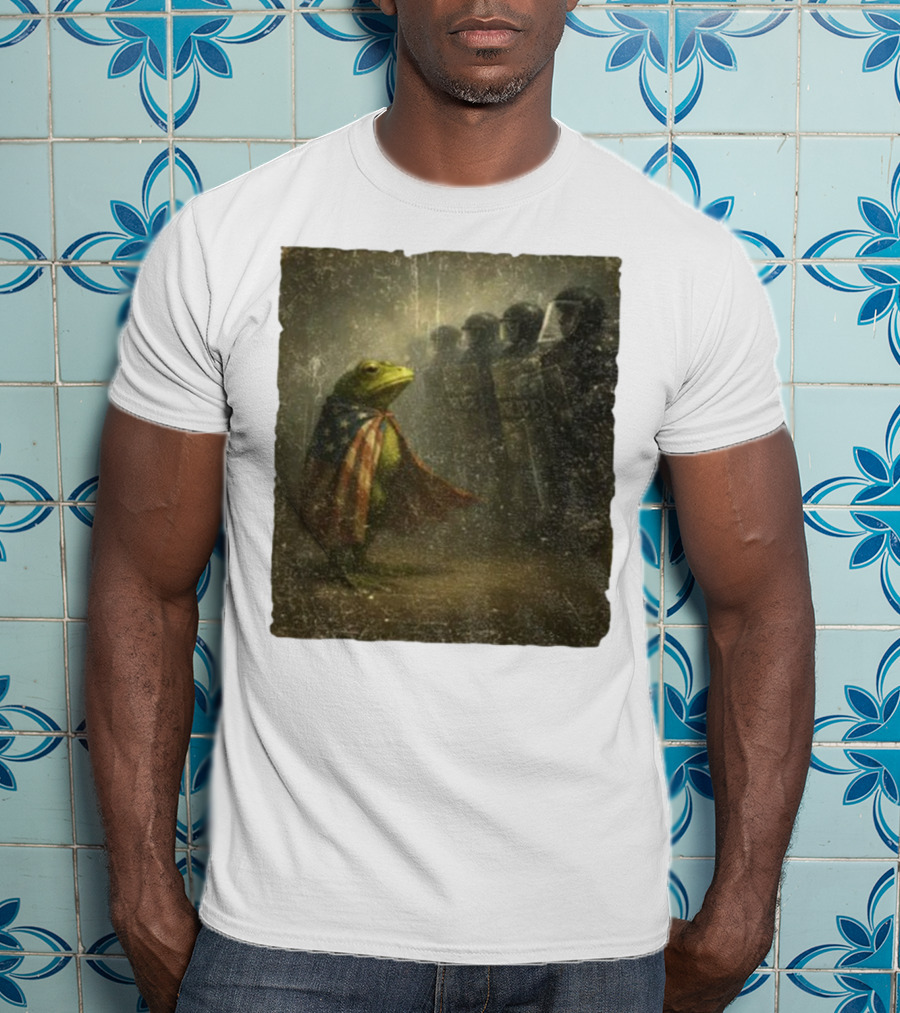 Portland Frog American Flag Protest Against Riot Police Equality T-Shirt