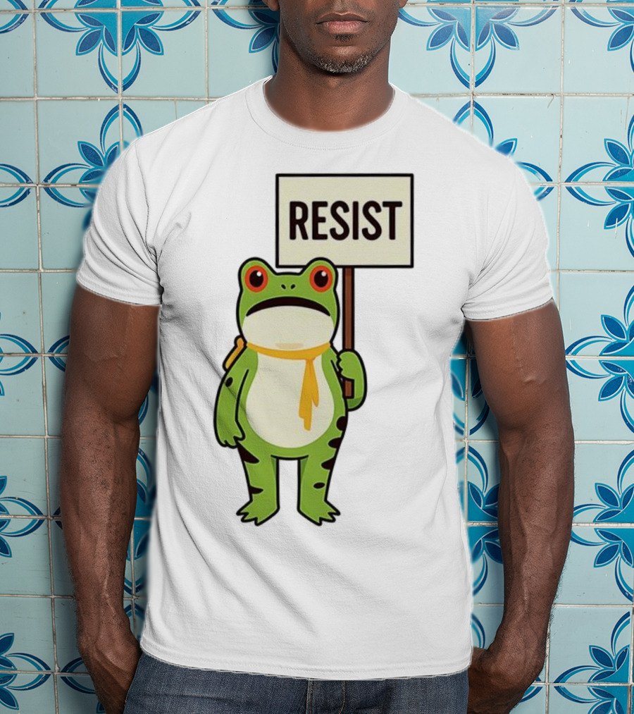 Resist Portland Frog Protest Anti ICE Sign T-Shirt