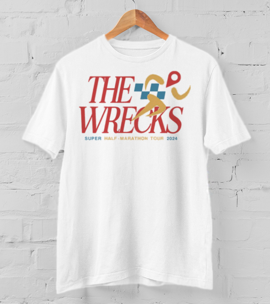 The Wrecks Super Half Marathon Tour 2024 Athletic Runner Icon Race Adventure T-Shirt