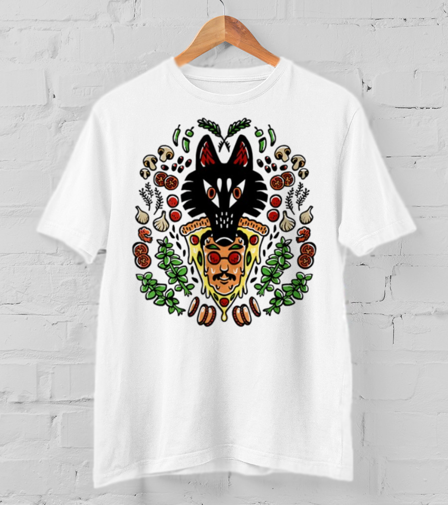 Wolf Pizza John Artistry Fusion With Toppings And Herbs T-Shirt