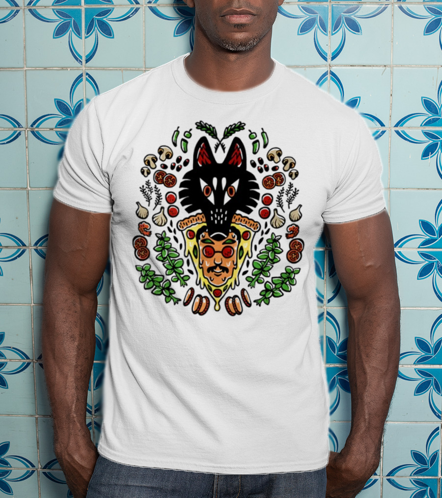 Wolf Pizza John Artistry Fusion With Toppings And Herbs T-Shirt