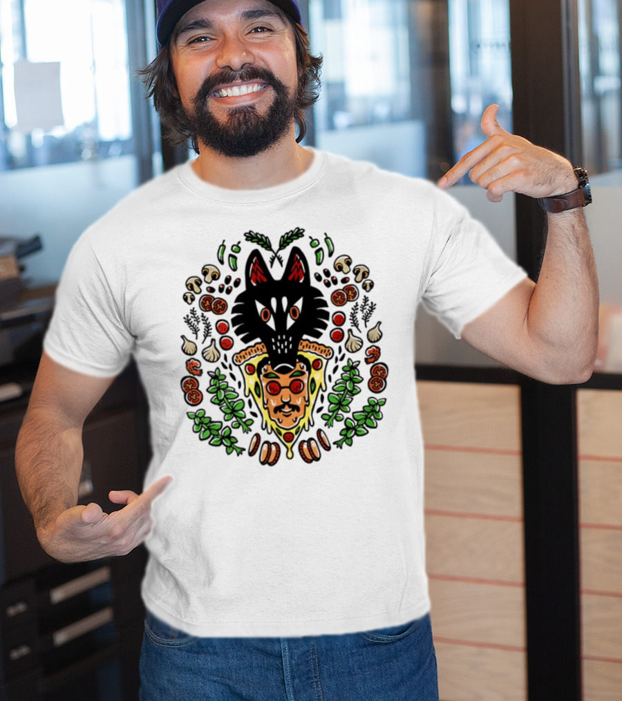 Wolf Pizza John Artistry Fusion With Toppings And Herbs T-Shirt