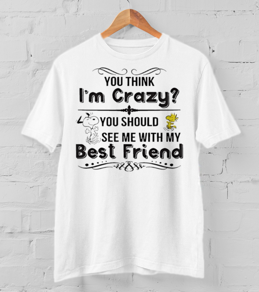 You Think I'm Crazy You Should See Me With My Best Friend Snoopy And Woodstock T-Shirt