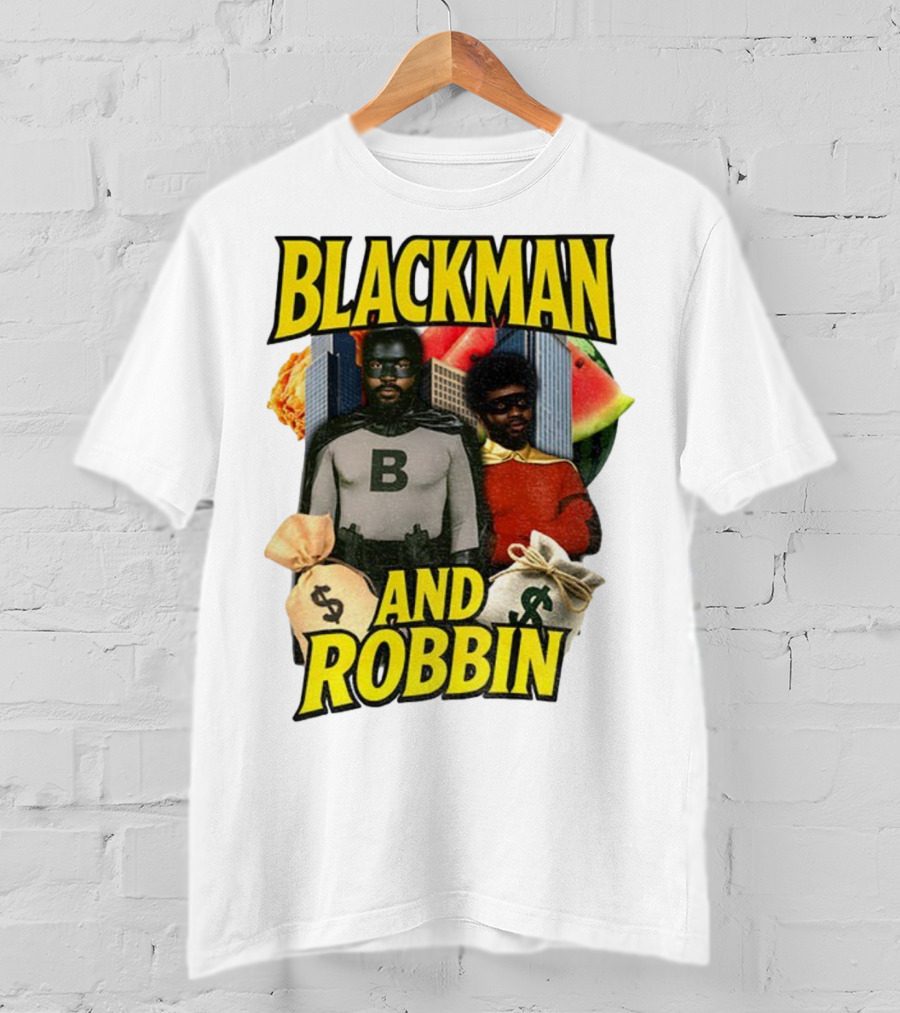 Blackman And Robbin Urban Twist Iconic Duo Bold Parody T-Shirt