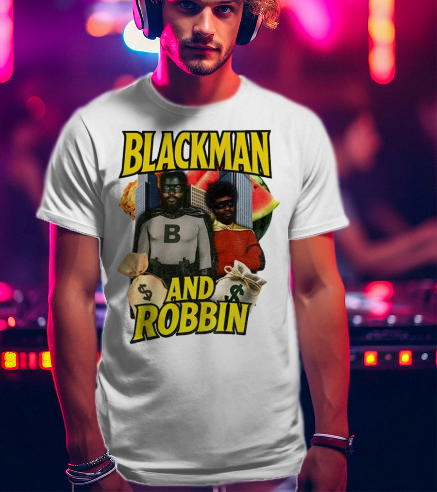 Blackman And Robbin Urban Twist Iconic Duo Bold Parody T-Shirt