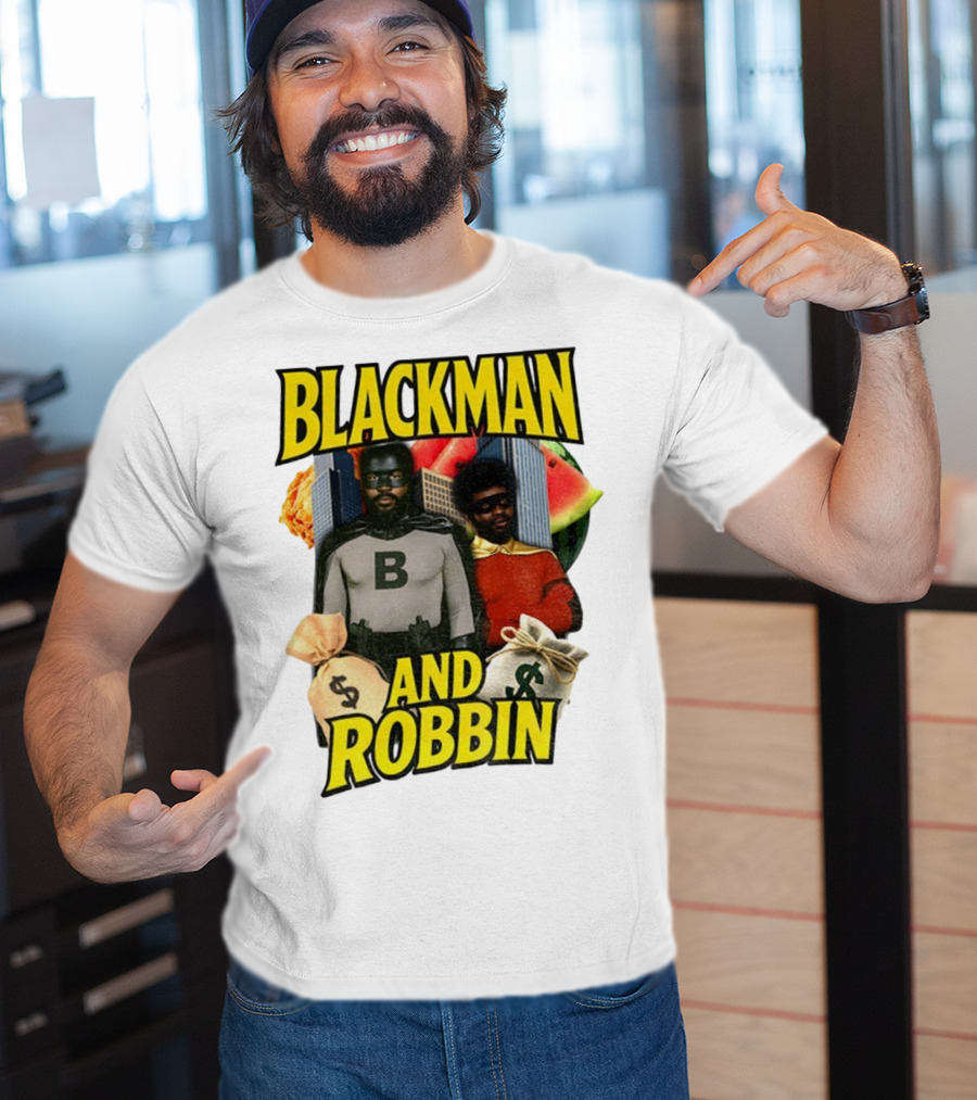 Blackman And Robbin Urban Twist Iconic Duo Bold Parody T-Shirt