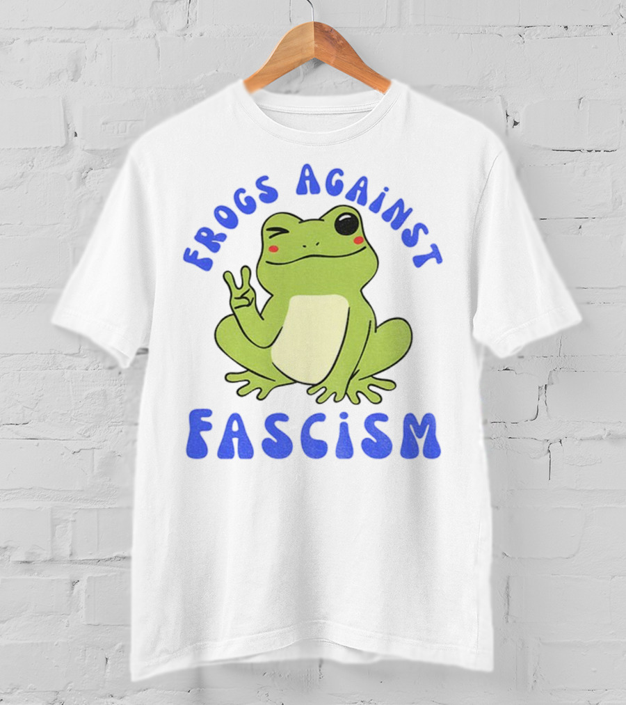 Frogs Against Fascism Cute Peaceful Frog Meme T-Shirt