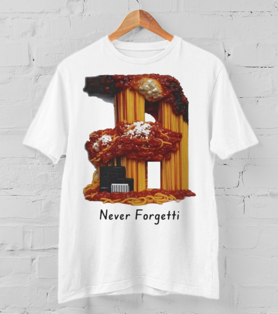 Never Forgetti Spaghetti 9/11 Memory Loss Awareness T-Shirt
