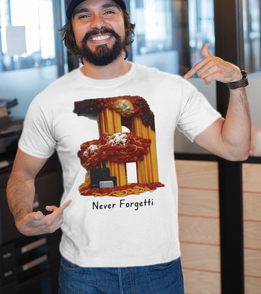 Never Forgetti Spaghetti 9/11 Memory Loss Awareness T-Shirt