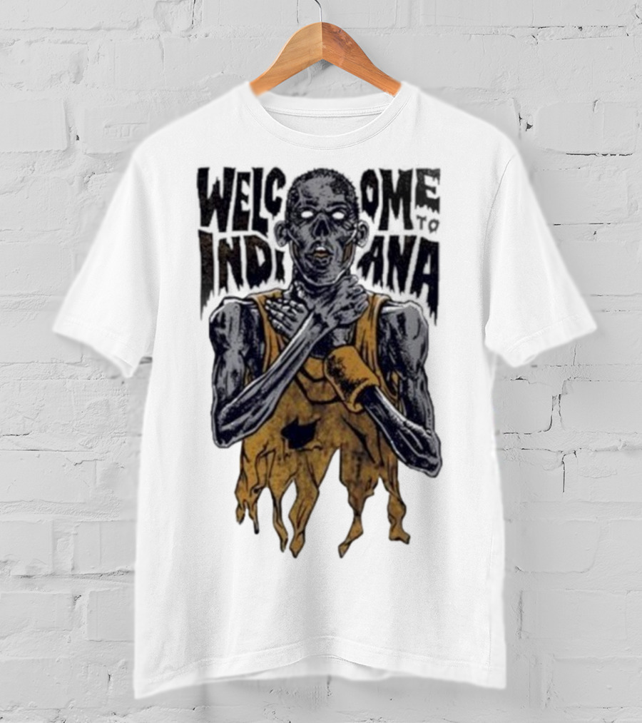 New York Knicks Killer Welcome To Indiana Pacers Zombie Player Choking Graphic T-Shirt