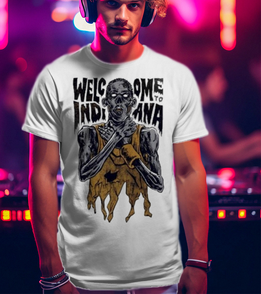 New York Knicks Killer Welcome To Indiana Pacers Zombie Player Choking Graphic T-Shirt