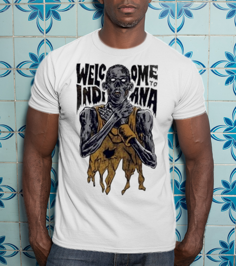 New York Knicks Killer Welcome To Indiana Pacers Zombie Player Choking Graphic T-Shirt