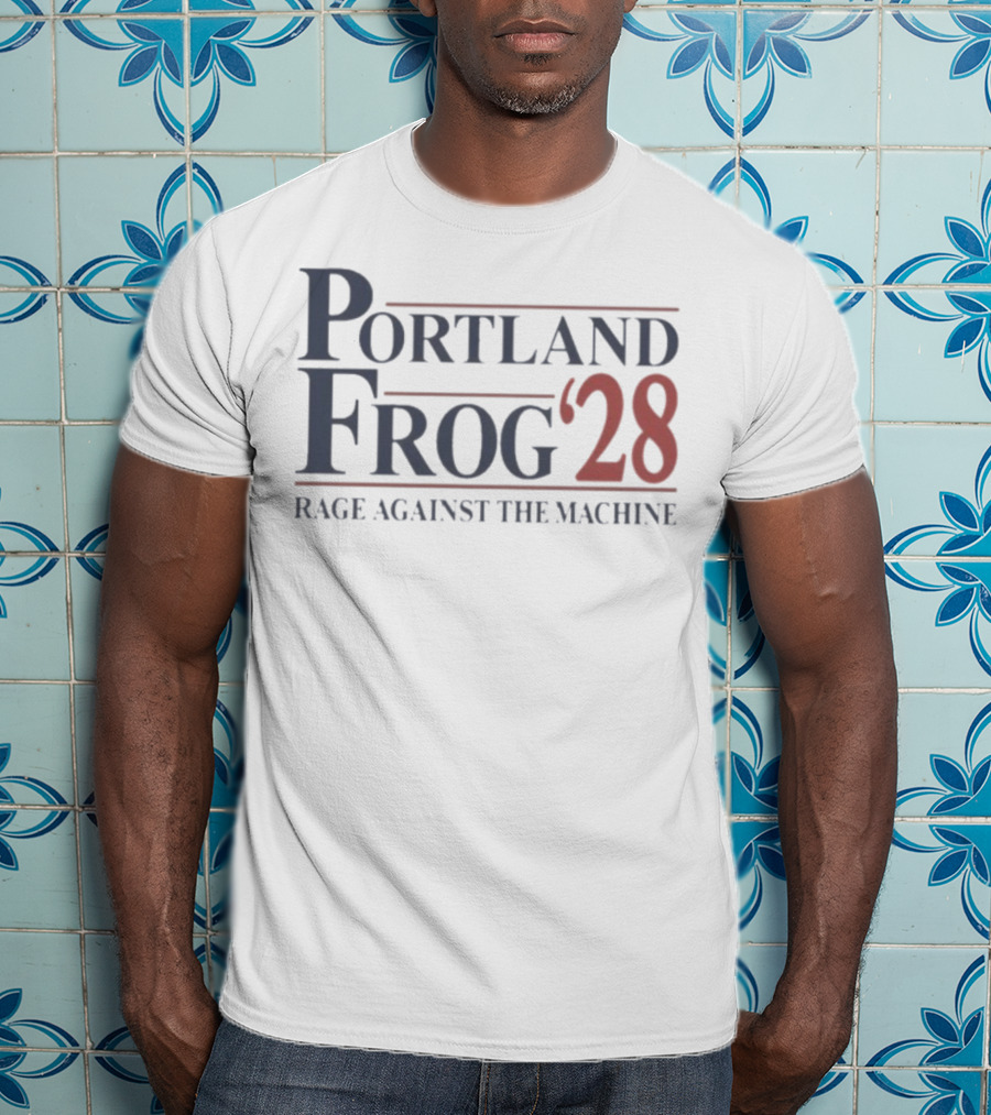 Portland Frog ’28 Rage Against The Machine Retro Style T-Shirt