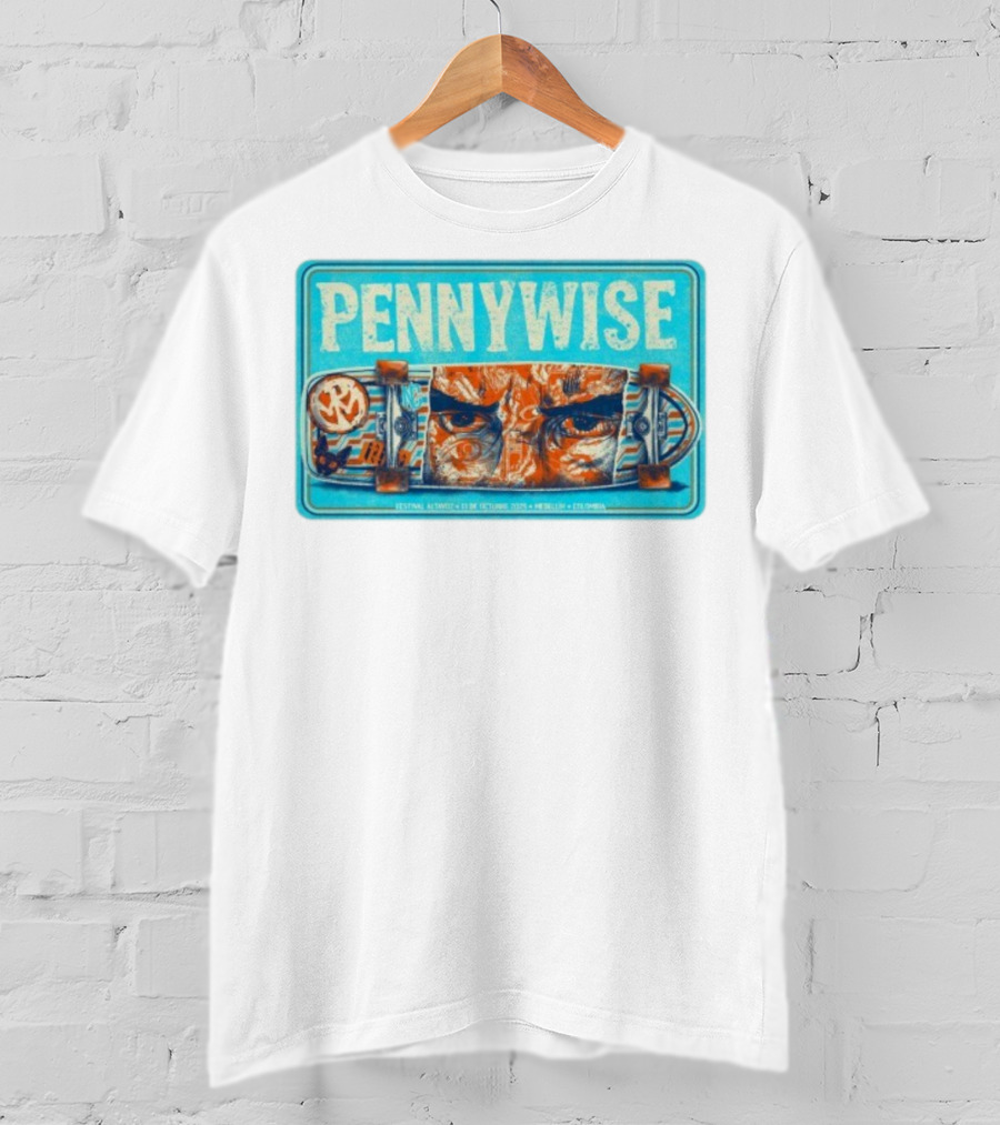 Pennywise Festival Altavoz Medellín CO Octubre 13 2025 Skateboard Art T-Shirt