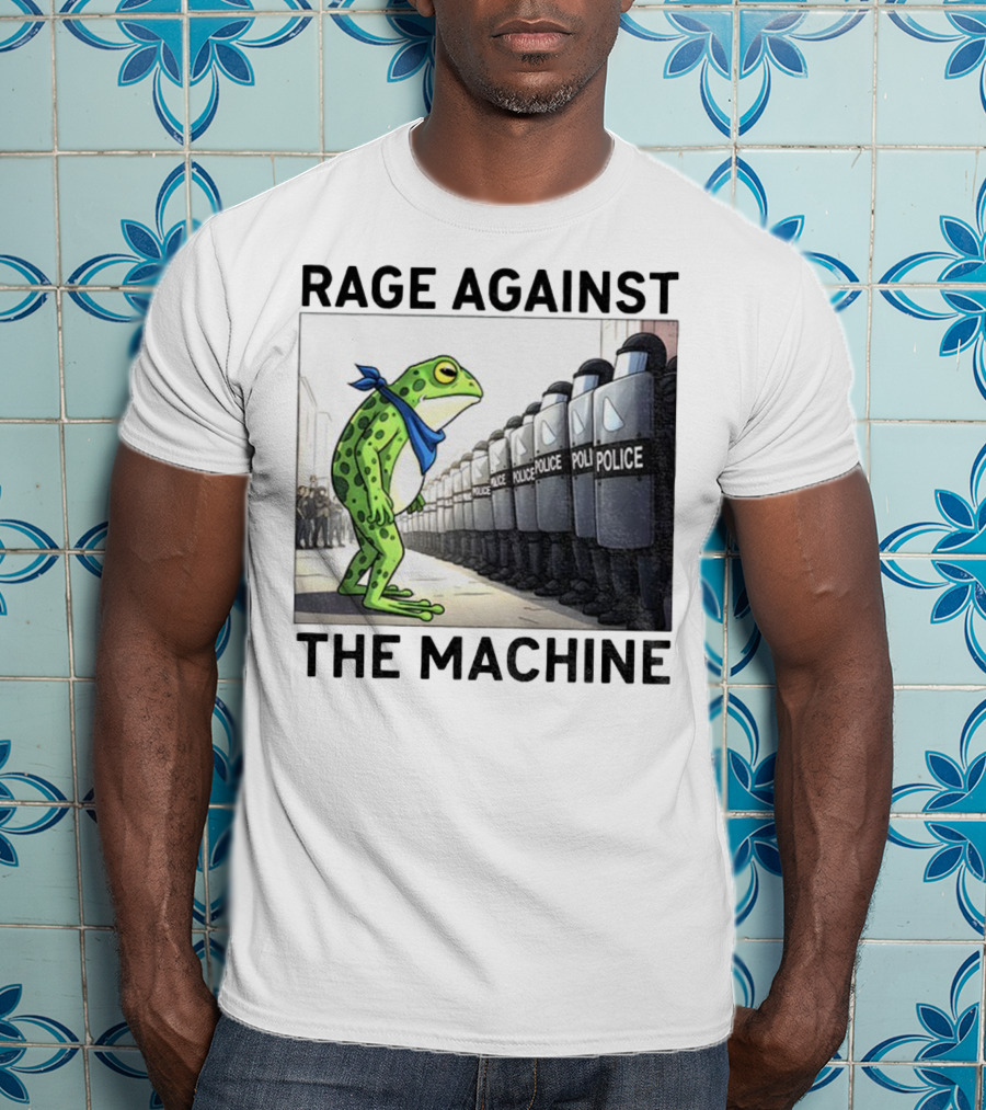 Rage Against The Machine Portland Frog Police Anti-Fascism Vintage T-Shirt