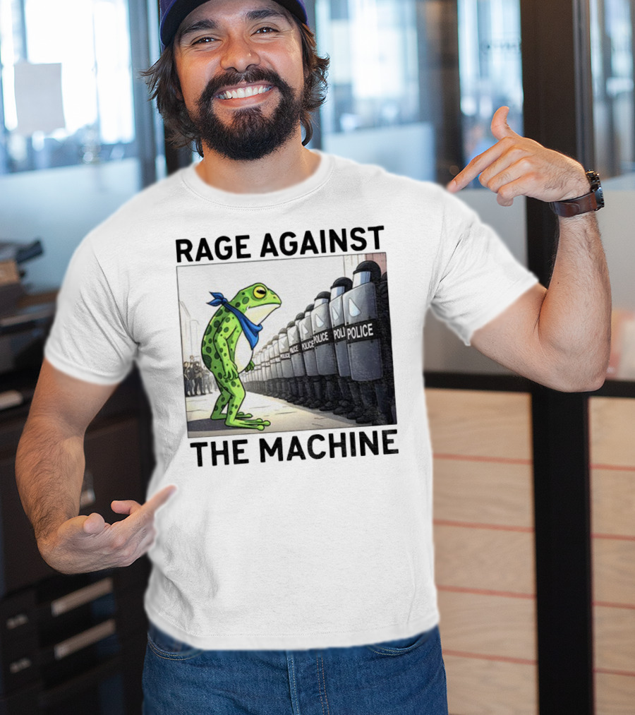 Rage Against The Machine Portland Frog Police Anti-Fascism Vintage T-Shirt