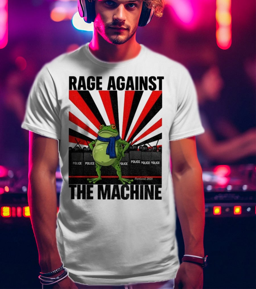 Rage Against The Machine Portland Frog Police 2025 Anti Trump Vintage T-Shirt
