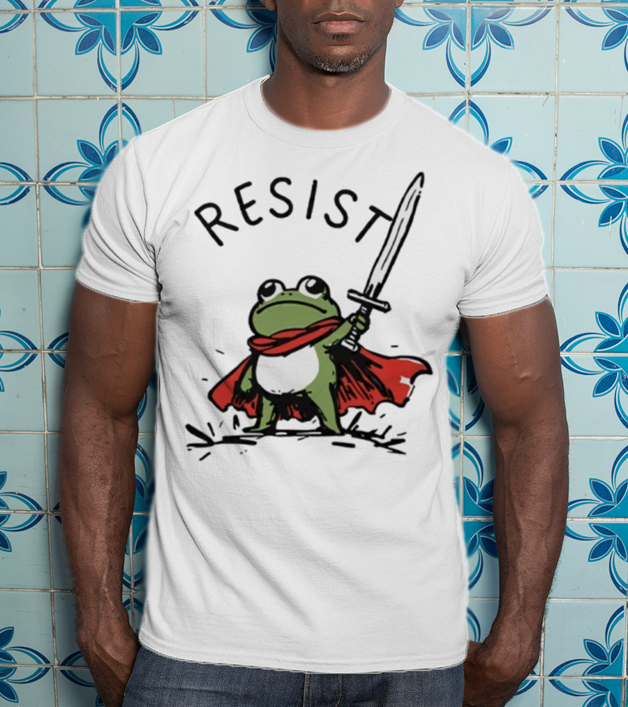 Portland Frog Resist Sword Cape T-Shirt