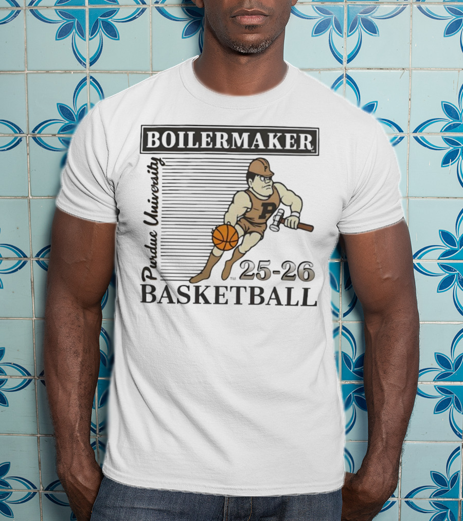 Purdue University Boilermaker 25-26 Basketball Vintage Russell Athletic T-Shirt