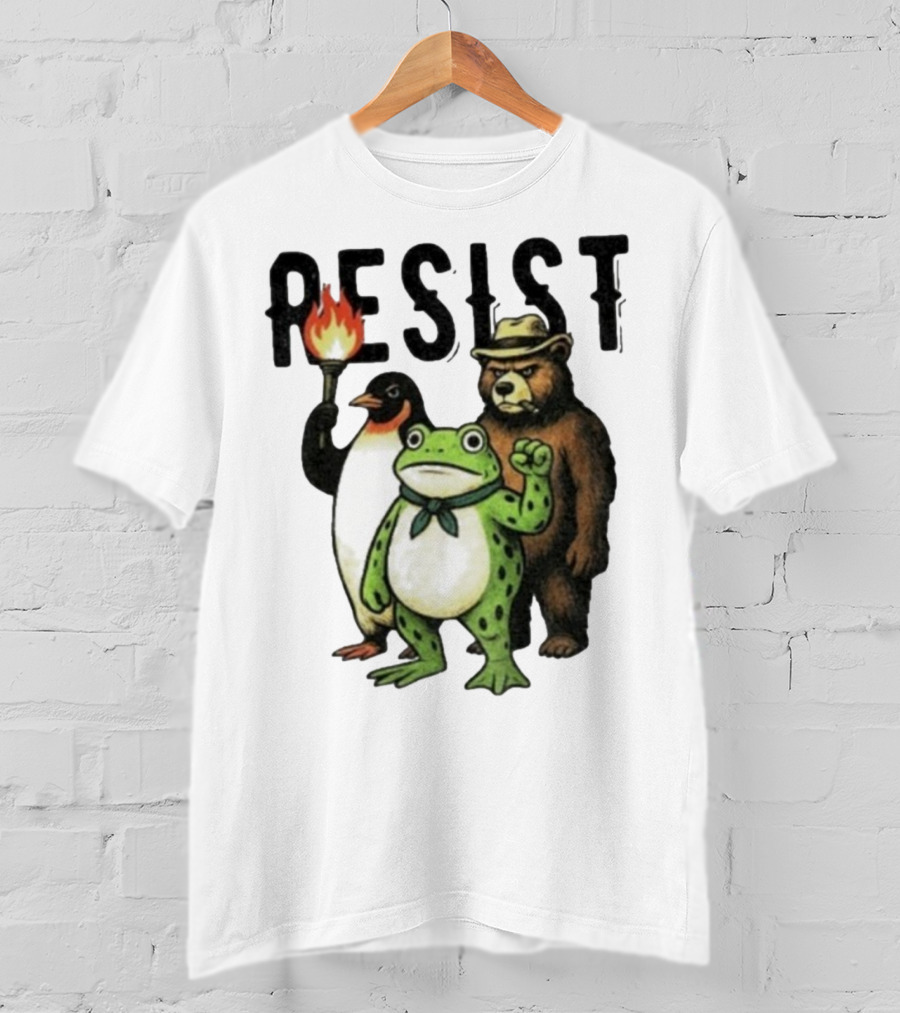 Resist Portland Frog Penguin Bear Abolish Ice T-Shirt
